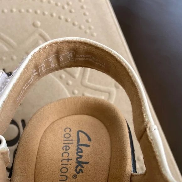 Clarks Cream Floral Strap Sandals - Picture 6 of 7